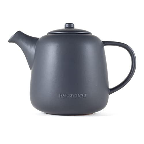 Hanseküche Teekanne – Hochwertige Teekanne mit Siebeinsatz aus 304 Edelstahl – Design Teekanne für Tee und Teebeutel (Keramik, 1,3 L) von Hanseküche