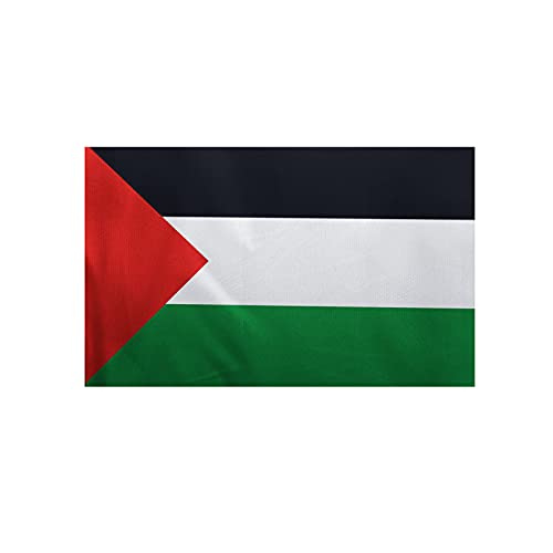Palästina-Flagge 150x90cm PALÄSTINENSISCHE Fahne feiner Polyester Hausgartenbanner mit Messingösen Palästinensische Landesflagge Fahne für muslimische Araber von Hansensi