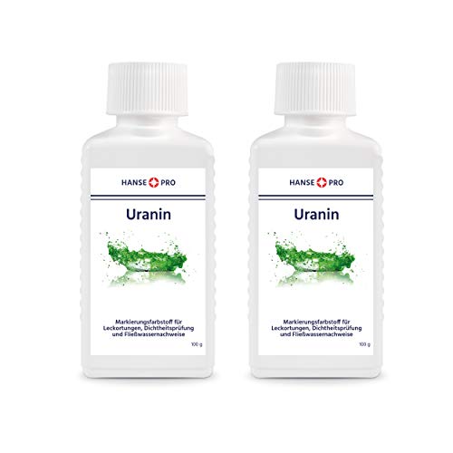 Hanse Pro Uranin, 2 x 100 g I Markierungsfarbstoff I Leckortung I Leckageortung I Dichtheitsprüfung I Wasserfärbemittel I Färbemittel I Pulver I Fluorescein Hanse Pro Uranin, 2 x 100 g I Markierungsfarbstoff I Leckortung I Leckageortung I Dichtheitsprüfung I Wasserfärbemittel I Färbemittel I Pulver I Fluorescein von Hanse Pro