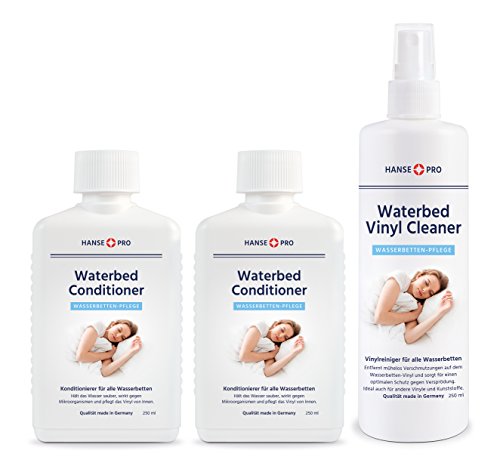 HANSE PRO Wasserbetten-Pflegeset: 2 x 250 ml Waterbed Conditioner + 1 x 250 ml Waterbed Vinyl Cleaner I Wasserbettenpflege mit Konditionierer und Vinylreiniger von Hanse Pro