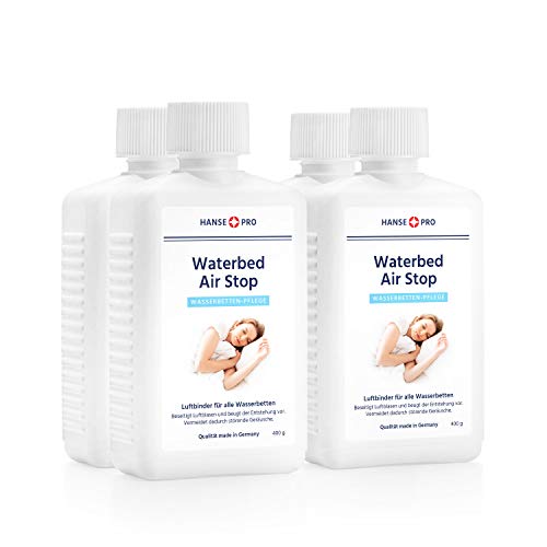 HANSE PRO Waterbed Air Stop (4 x 250 ml) I Luftbinder I Wasserbetten-Pflege I Zubehör für Wasserbett I für alle Wasserbetten geeignet I wirkt effektiv gegen Blasenbildung von Hanse Pro