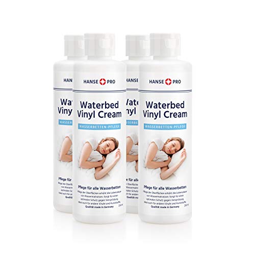 Hanse Pro Waterbed Vinyl Cream (4 x 250 ml) I Vinyl-Creme I Vinyl-Pflegecreme I Wasserbetten-Pflege I Wasserbett-Zubehör I für alle Wasserbetten geeignet von Hanse Pro