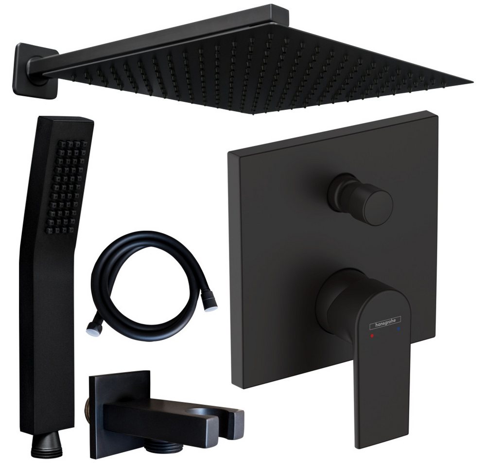 Hansgrohe und Jowi Duscharmatur Vernis Shape Unterputz Duscharmatur Schwarz [Gr. L/XXL] MJ25 (Unterputz-Duschsystem, Regendusche) Mattschwarz von Hansgrohe und Jowi