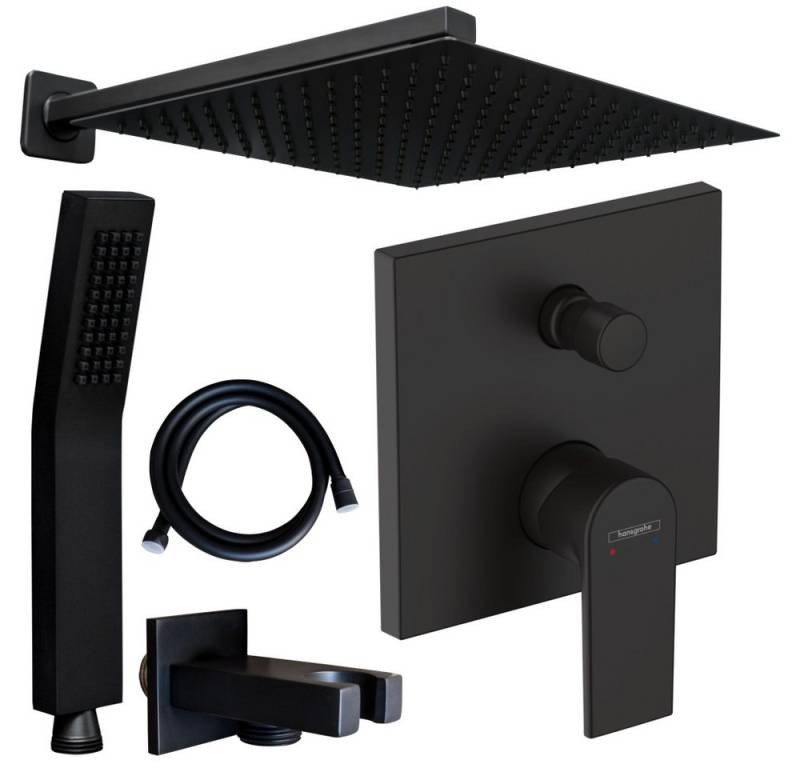 Hansgrohe und Jowi Duscharmatur Vernis Shape Unterputz Duscharmatur Schwarz [Gr. L/XXL] MJ25 (Unterputz-Duschsystem, Regendusche) Mattschwarz von Hansgrohe und Jowi