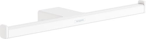 hansgrohe AddStoris - Toilettenpapierhalter doppelt, Klopapierhalter für Wandmontage, Klorollenhalter, verdeckte Befestigung, Badezimmer Zubehör, Mattweiß, 41748700 von hansgrohe