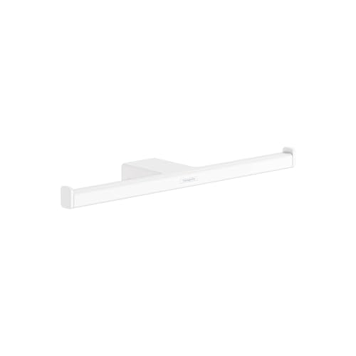 hansgrohe AddStoris - Toilettenpapierhalter doppelt, Klopapierhalter für Wandmontage, Klorollenhalter, verdeckte Befestigung, Badezimmer Zubehör, Mattweiß, 41748700 von hansgrohe
