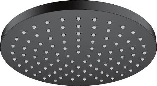 hansgrohe Vernis Blend - Kopfbrause, runde Duschbrause (205 mm), Regendusche mit 1 Strahlart für Wand- oder Deckenmontage, Brausekopf mit Antikalk-Funktion, Mattschwarz, 26271670 von hansgrohe