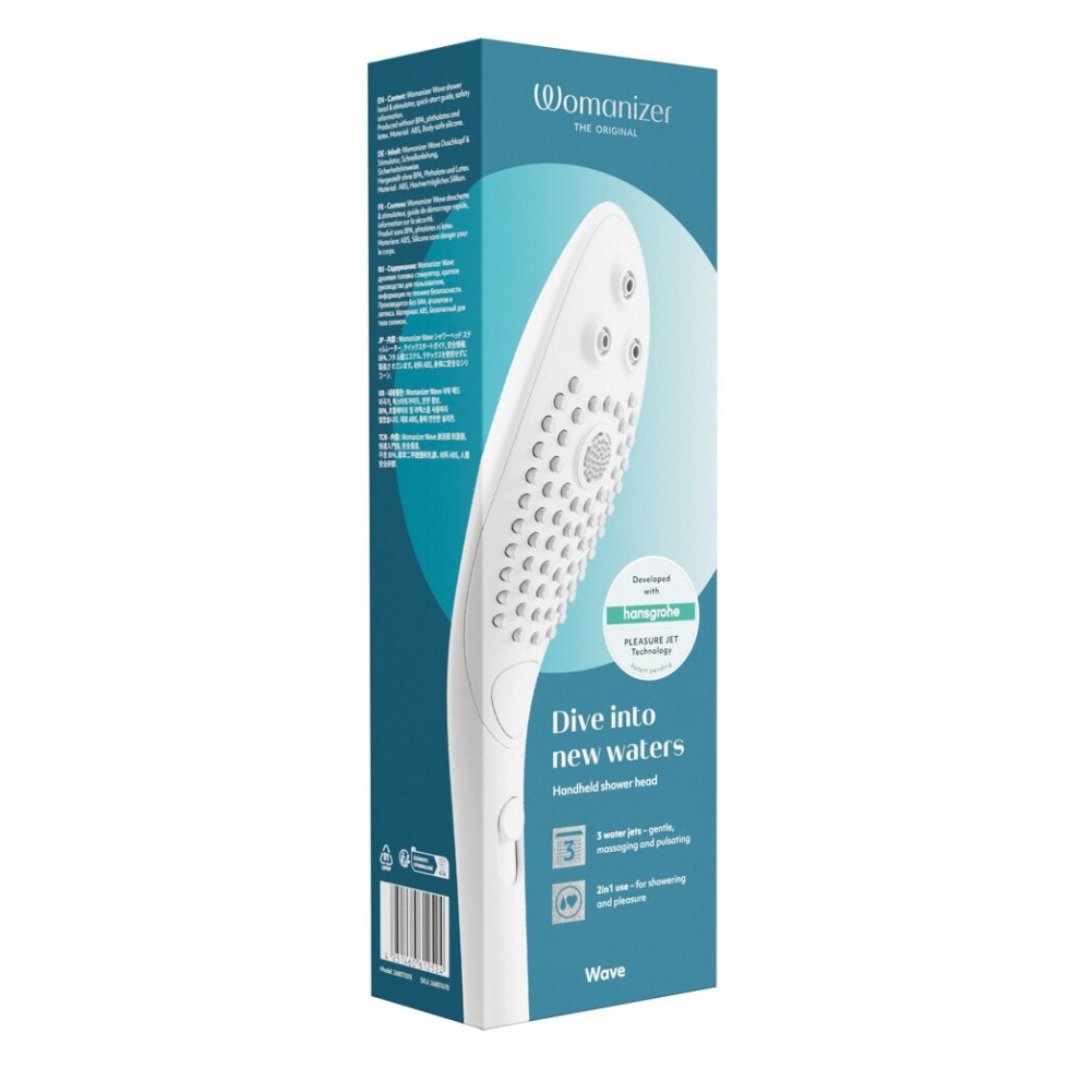 Handbrause Womanizer Wave weiß wassersparend von Hansgrohe