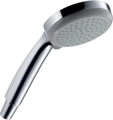 hansgrohe Croma 100 - Duschkopf, Handbrause mit 4 Strahlarten, runde Duschbrause (⌀ 100 mm), Brausekopf mit Antikalk-Funktion, Chrom von hansgrohe