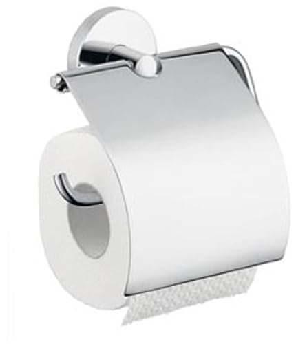 hansgrohe Toilettenpapierhalter Logis, Klopapierhalter mit Deckel, Chrom, 1.0 von hansgrohe