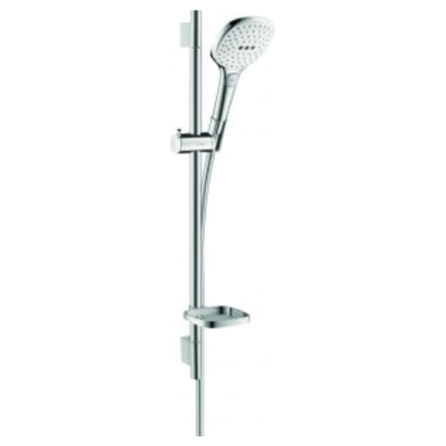 hansgrohe Raindance Select E 120 wassersparendes Duschset 0,65m, 3 Strahlarten, Weiß/Chrom von hansgrohe