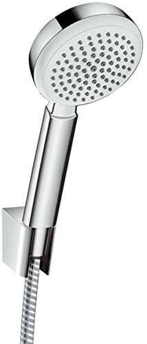 hansgrohe Crometta 100 Duschkopf inkl. Duschkopfhalterung, Weiß/Chrom von hansgrohe