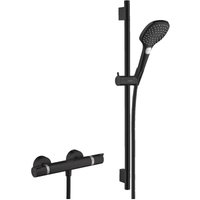 Hansgrohe - Brauseset Ecostat Comfort Mischbatterie + Unica Stange 65 cm + Raindance 120 Select e 3-strahlige Handbrause, Mattschwarz Hansgrohe - Brauseset Ecostat Comfort Mischbatterie + Unica Stange 65 cm + Raindance 120 Select e 3-strahlige Handbrause, Mattschwarz von Hansgrohe