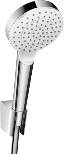 hansgrohe Crometta Duschhalterset, mit Duschschlauch, 1,60 m, Weiß/Chrom von hansgrohe