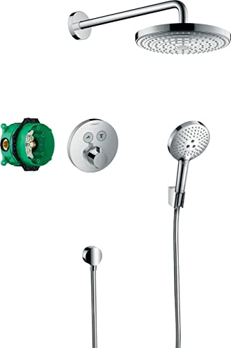 hansgrohe Duschset Raindance Select S Unterputz (7 in 1), Duschsystem mit Kopfbrause, Duschkopf, Duschthermostat, Duschschlauch inkl. Grundkörper und Halterungen, Chrom von hansgrohe