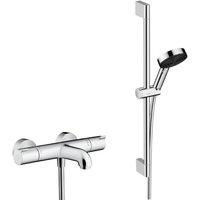 Hansgrohe - Ecostat Set Wannen-/Brausethermostat + XXL-Handbrause 105 mm 3 Strahlarten, Brauseschlauch 160 cm, Stange 65 cm von Hansgrohe