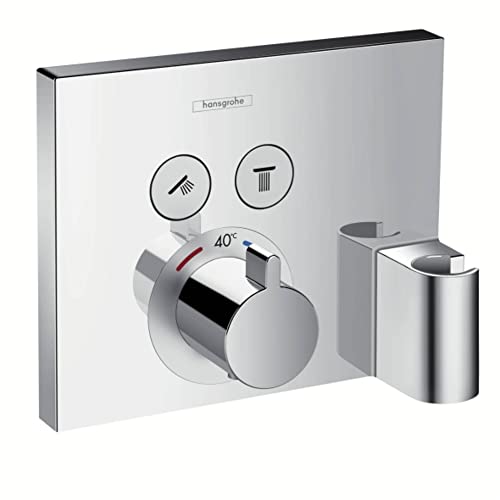 hansgrohe ShowerSelect Unterputz Thermostat mit Duschkopfhalterung, für 2 Funktionen, Chrom von hansgrohe
