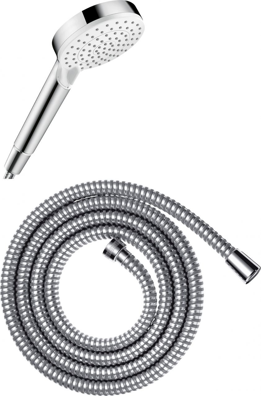 Hansgrohe Handbrause Crometta Vario weiß/Chrom, mit Brauseschlauch von Hansgrohe