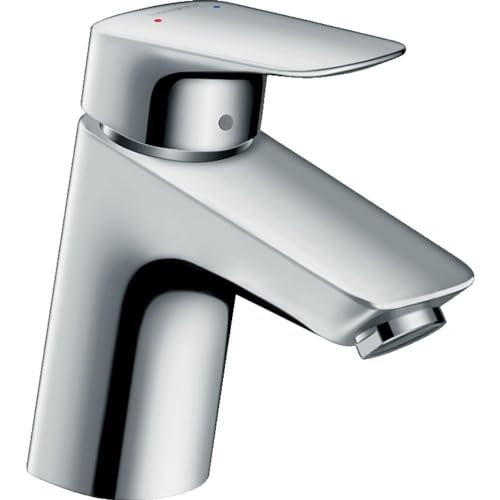 hansgrohe Logis - Waschtischarmatur ohne Ablauf, Wasserhahn Bad mit Auslauf Höhe 70 mm, Mischbatterie Waschbecken wassersparend (EcoSmart), Chrom von hansgrohe