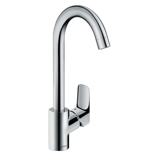 hansgrohe Logis M31 - Küchenarmatur, 1 Stahlart, Wasserhahn Küche mit Auslaufhöhe 260 mm, Mischbatterie Küche 360° schwenkbar, Chrom von hansgrohe