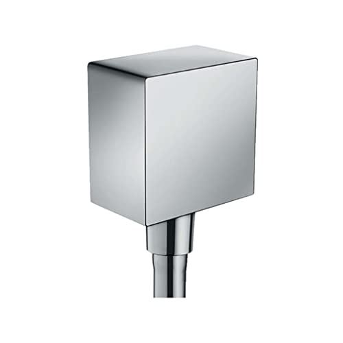 hansgrohe FixFit - eckiger Wandanschluss mit Rückflussverhinderer, Schlauchanschluss Dusche, Wandanschlussbogen, Chrom, 1.00 von hansgrohe