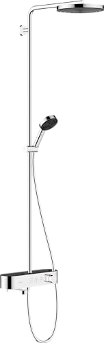 hansgrohe Duschsystem Pulsify S, Brausekopf 260mm, Duschset mit Wannenthermostat, Handbrause, Brauseschlauch, Duschstange, Regendusche (Kopfbrause) mit 1 Strahlart, Chrom hansgrohe Duschsystem Pulsify S, Brausekopf 260mm, Duschset mit Wannenthermostat, Handbrause, Brauseschlauch, Duschstange, Regendusche (Kopfbrause) mit 1 Strahlart, Chrom von hansgrohe