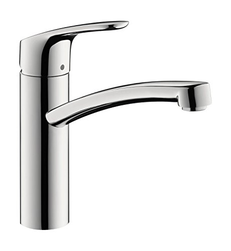 hansgrohe Focus M41 - Niederdruck Armatur Küche, 1 Stahlart, Wasserhahn Küche mit Auslaufhöhe 160 mm, Mischbatterie Küche 150° schwenkbar, Chrom von hansgrohe