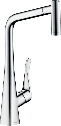 hansgrohe Küchenarmatur Metris M71, Wasserhahn Küche mit Auslauf Höhe 320 mm, 150° drehbar, ausziehbar, 2 Strahlarten, Chrom hansgrohe Küchenarmatur Metris M71, Wasserhahn Küche mit Auslauf Höhe 320 mm, 150° drehbar, ausziehbar, 2 Strahlarten, Chrom von hansgrohe