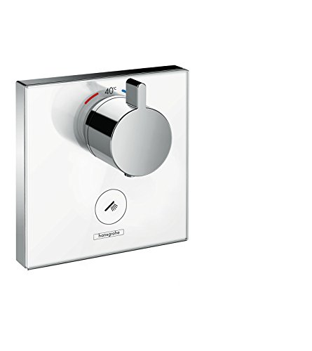 hansgrohe ShowerSelect Glas Unterputz Highflow-Thermostat, für 1 Funktion mit zusätzlichem Abgang, Weiß/Chrom von hansgrohe