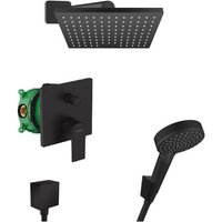 Vernis Shape All-in-One Duschset mit Kopfbrause 230 + Handbrause 2-strahlig, Mattschwarz - Hansgrohe von Hansgrohe