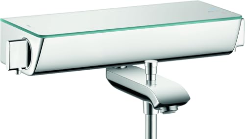 hansgrohe Ecostat Select Aufputz Wannenthermostat, für 2 Funktionen ohne Adapter zur Renovation, Weiß/Chrom von hansgrohe