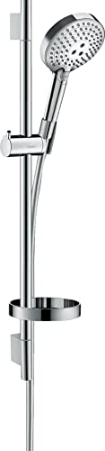 hansgrohe wassersparendes Duschsystem Raindance Select PowderRain Regendusche (Duschkopf, Schlauch, Duschstange, 0,65m, 3 Strahlarten) Chrom von hansgrohe