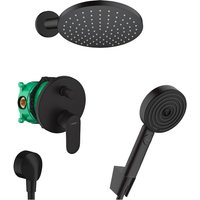 Vernis Blend All-in-One Dusch-Sets mit Handbrause 2-Strahl + Arm und Kopfbrause 20cm, Mattschwarz - Hansgrohe Vernis Blend All-in-One Dusch-Sets mit Handbrause 2-Strahl + Arm und Kopfbrause 20cm, Mattschwarz - Hansgrohe von Hansgrohe