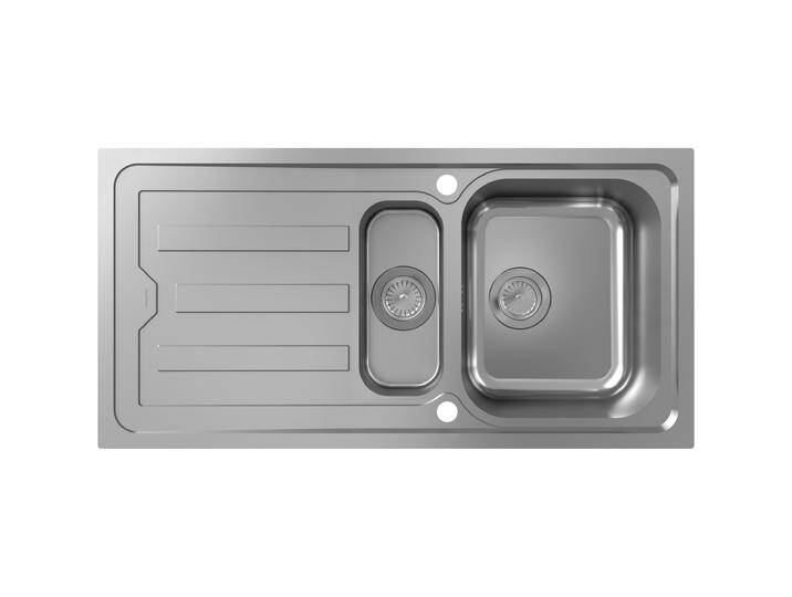 hansgrohe, Spülbecken, S44 Einbauspüle 342/145, Edelstahl, mit Abtropffläche, 2 Becken, 1010x510mm, flächenbü (Einbauspüle, 51 cm, 101 cm) von Hansgrohe