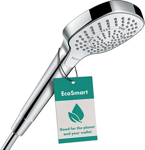 hansgrohe Duschkopf Croma Select E, Duschbrause wassersparend, 3 Strahlarten, Antikalk-Funktion, Weiß/Chrom von hansgrohe