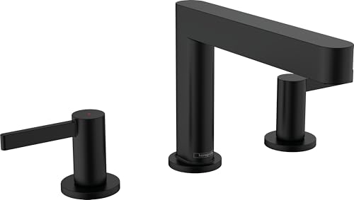 hansgrohe 3-Loch Waschtischarmatur Finoris, Wasserhahn Bad mit Auslauf Höhe 110 mm, mit Push-Open Ablaufgarnitur, Badarmatur wassersparend, Mattschwarz hansgrohe 3-Loch Waschtischarmatur Finoris, Wasserhahn Bad mit Auslauf Höhe 110 mm, mit Push-Open Ablaufgarnitur, Badarmatur wassersparend, Mattschwarz von hansgrohe