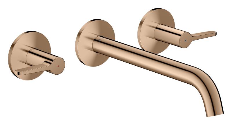 hansgrohe AXOR One 3-Loch Wannenarmatur Unterputz für Wandmontage mit Hebelgriffen, 48431300 von Hansgrohe