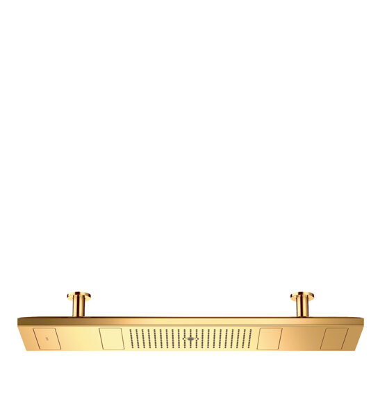 hansgrohe AXOR ShowerSolutions ShowerHeaven 1200/300 4jet, Beleuchtung 2700 K, Farbe: Polished Gold Optic von Hansgrohe