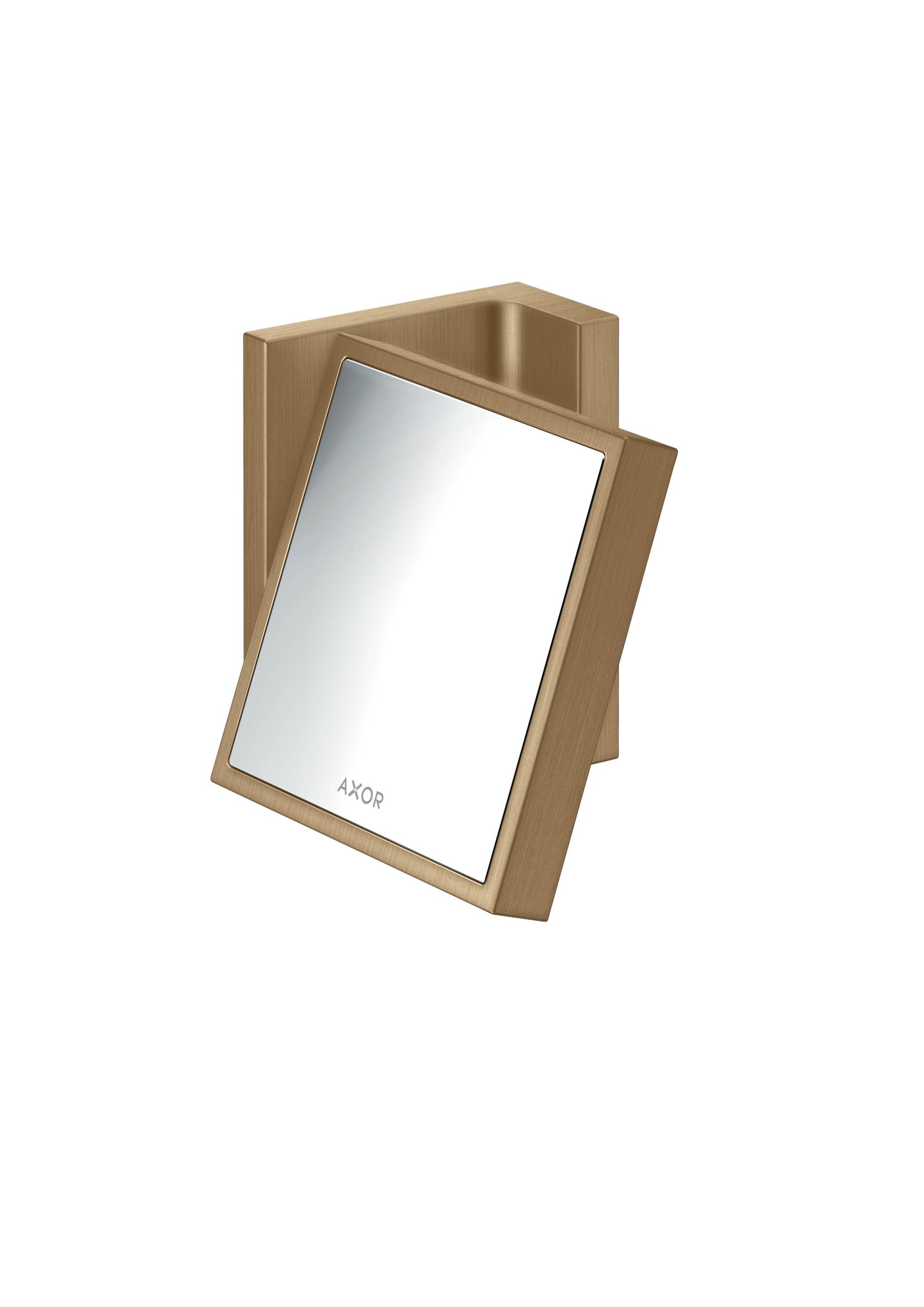 hansgrohe AXOR UNIVERSAL Rectangular Rasierspiegel, Vergrößerung 1,7-fach, neigbar, Rahmen Metall, 42649140 von Hansgrohe