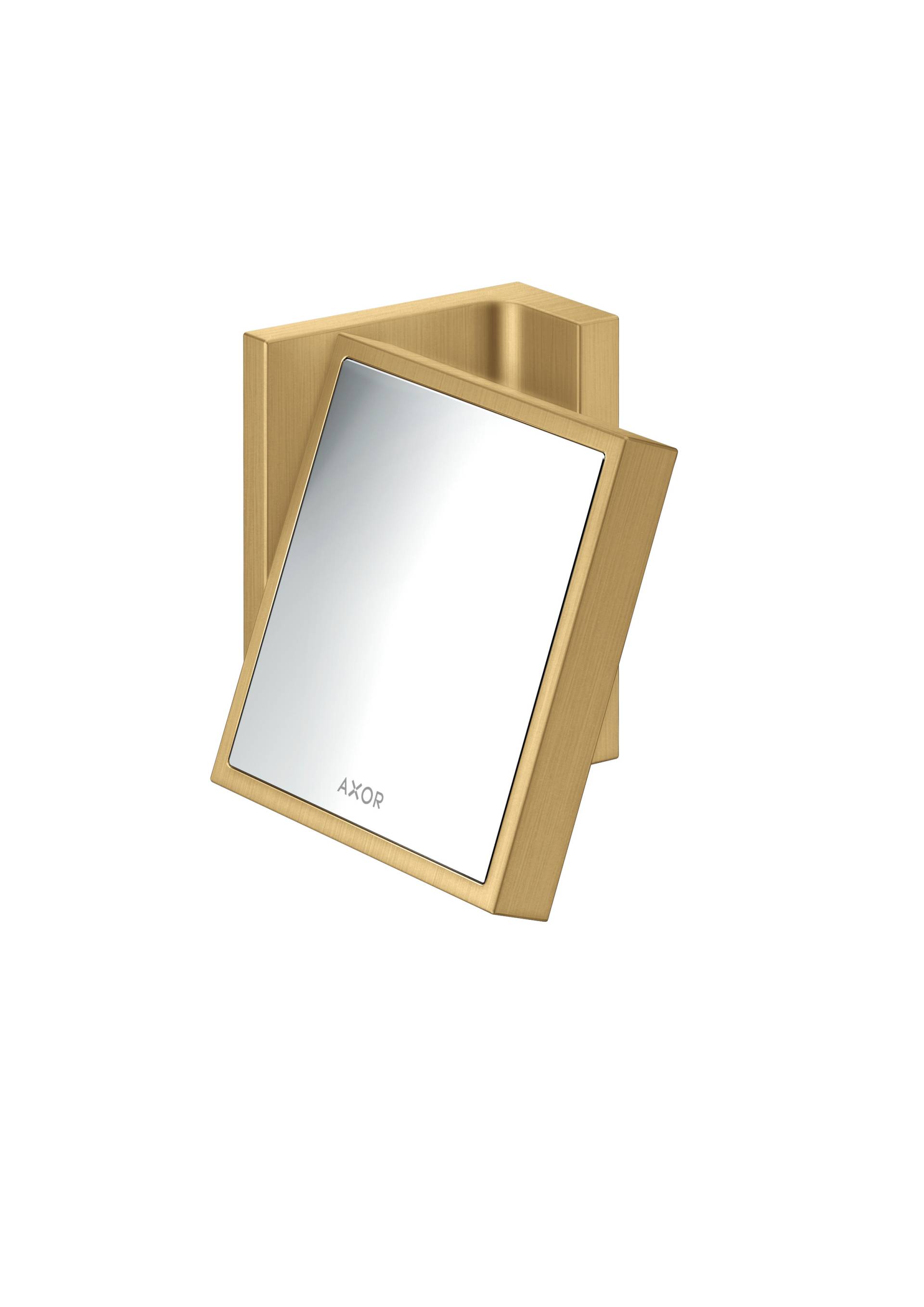 hansgrohe AXOR UNIVERSAL Rectangular Rasierspiegel, Vergrößerung 1,7-fach, neigbar, Rahmen Metall, 42649250 von Hansgrohe