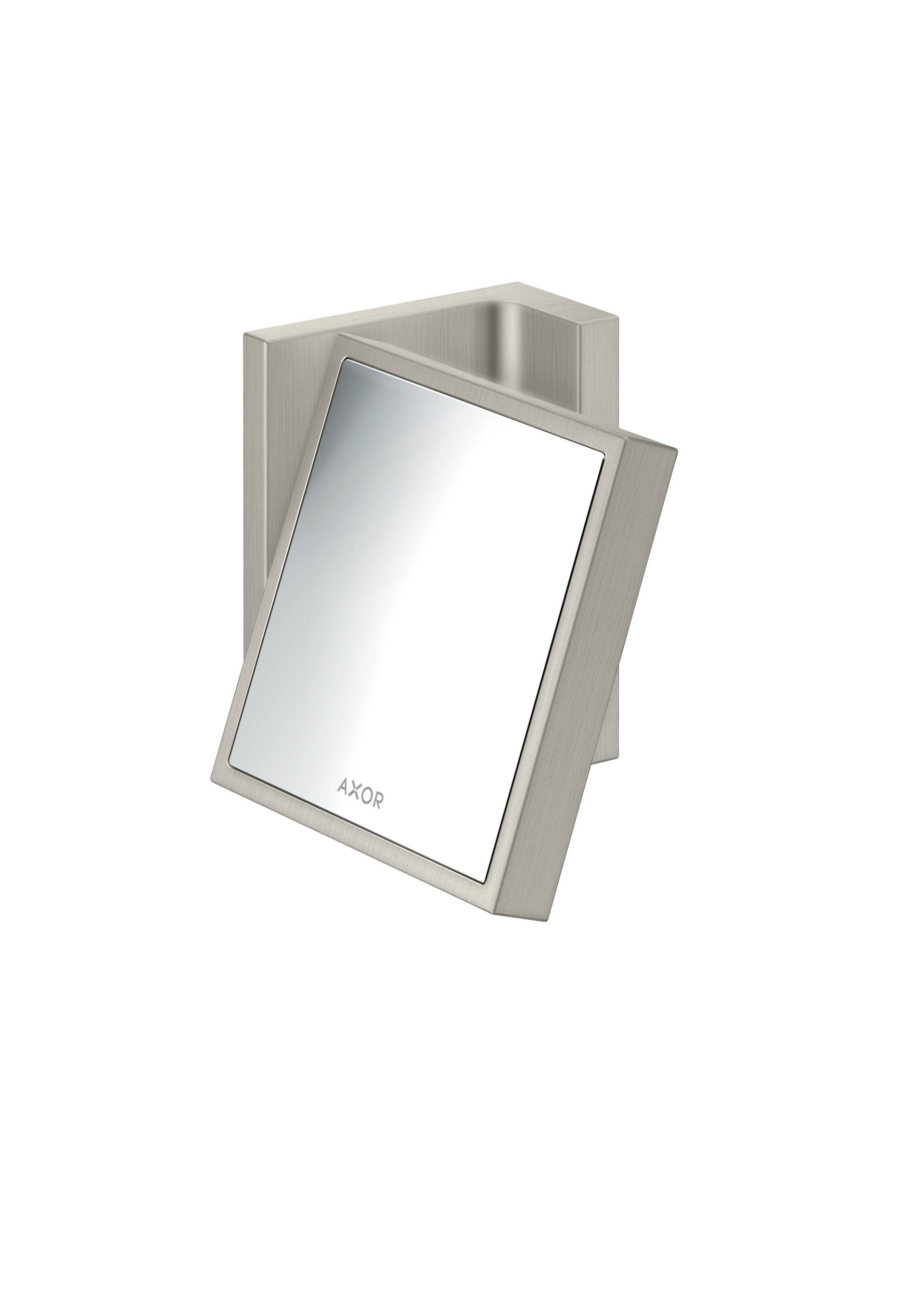 hansgrohe AXOR UNIVERSAL Rectangular Rasierspiegel, Vergrößerung 1,7-fach, neigbar, Rahmen Metall, 42649800 von Hansgrohe
