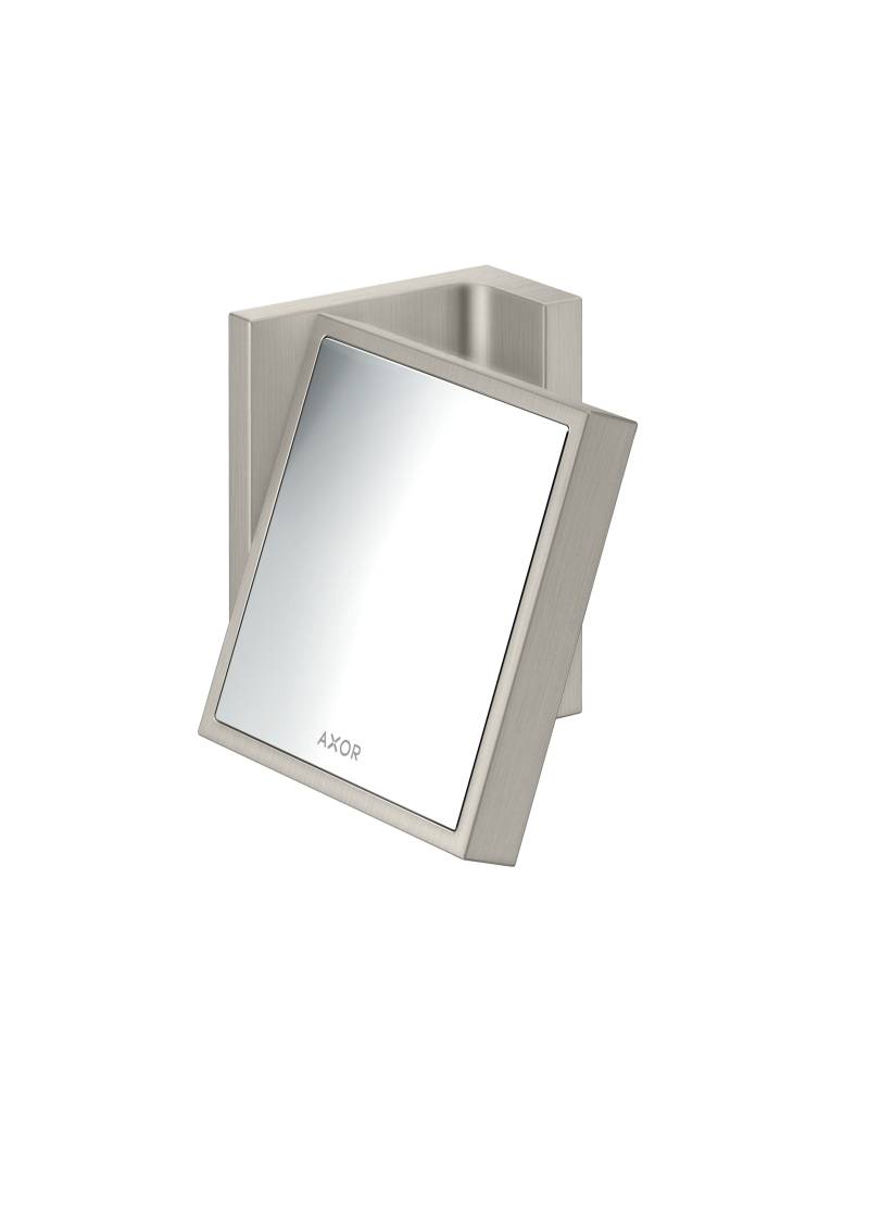 hansgrohe AXOR UNIVERSAL Rectangular Rasierspiegel, Vergrößerung 1,7-fach, neigbar, Rahmen Metall, 42649800 von Hansgrohe