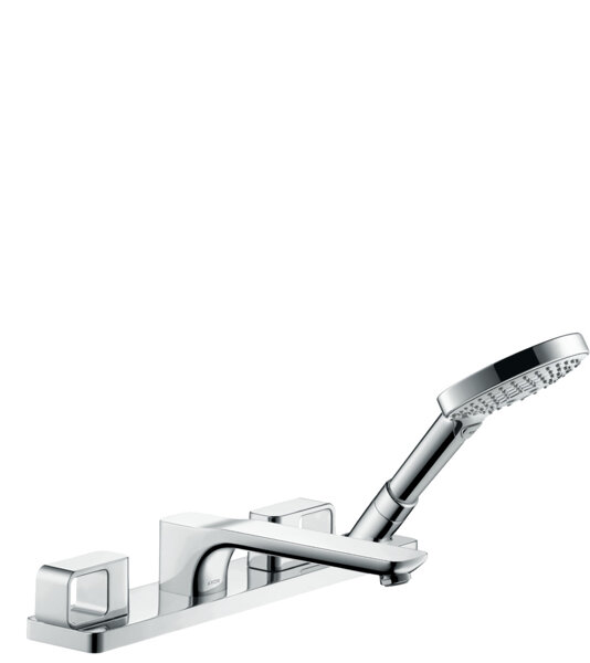 hansgrohe Axor Urquiola 4-Loch Fliesenrandarmatur, Ausladung 198mm, Farbe: Stainless Steel Optic von Hansgrohe