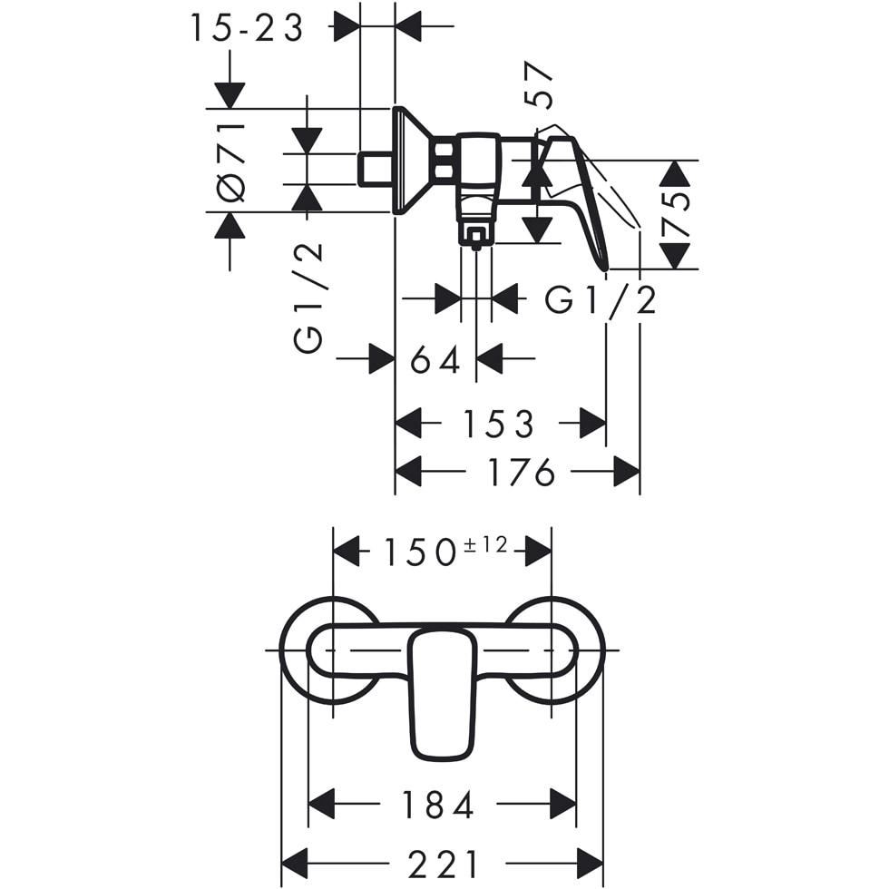 hansgrohe Brausenmischer Aufputz Logis chrom 71600000 von Hansgrohe