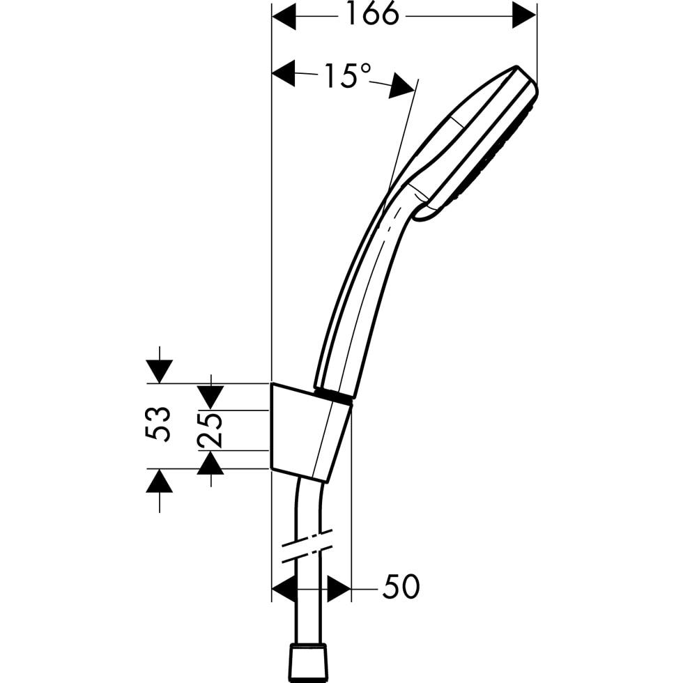 hansgrohe Brausenset Croma 100 Multi/Porter S chrom mit Brausenschlauch 1250mm 27593000 von Hansgrohe