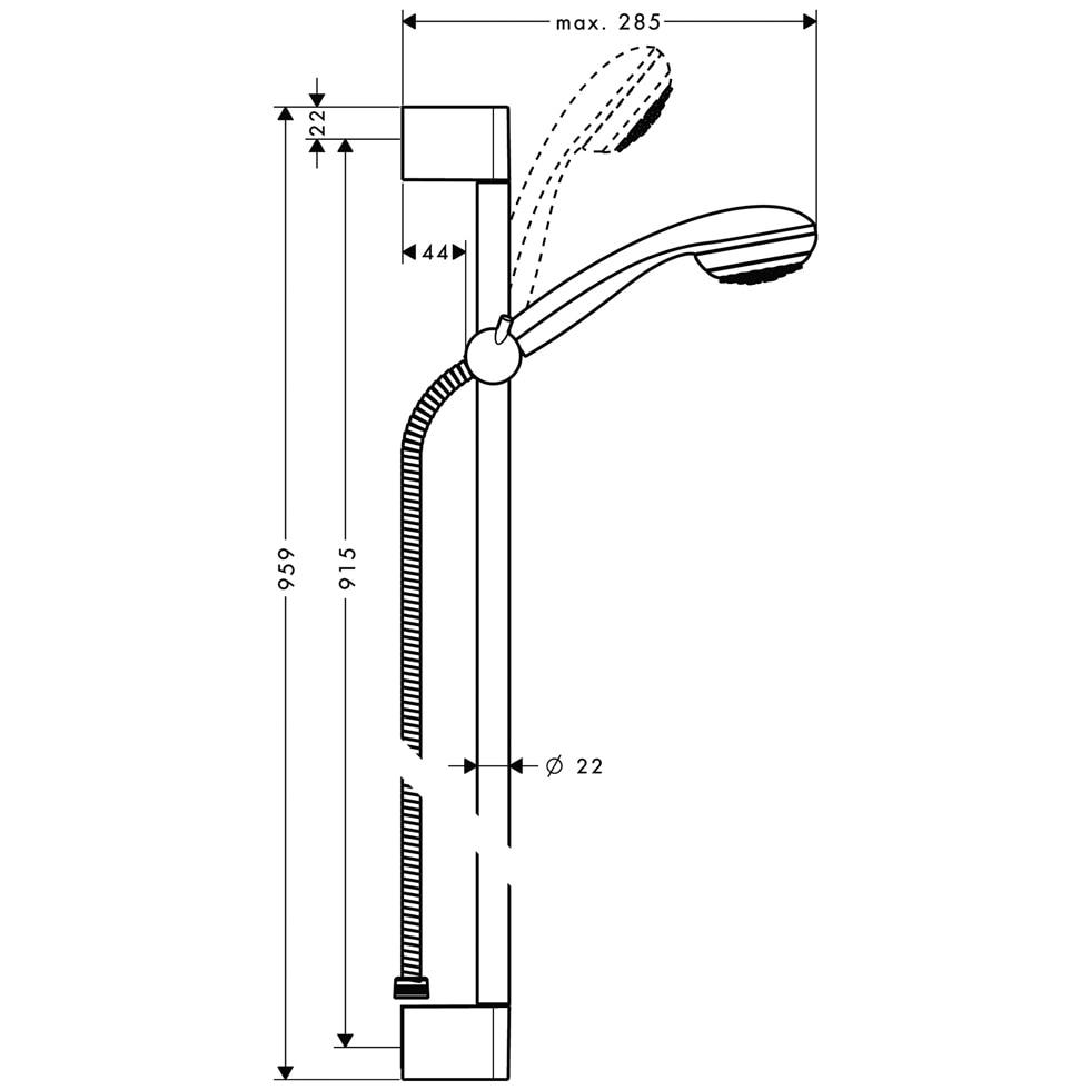 hansgrohe Brausenset Crometta 85 1jet/Unica Crometta 900mm chrom 27729000 von Hansgrohe