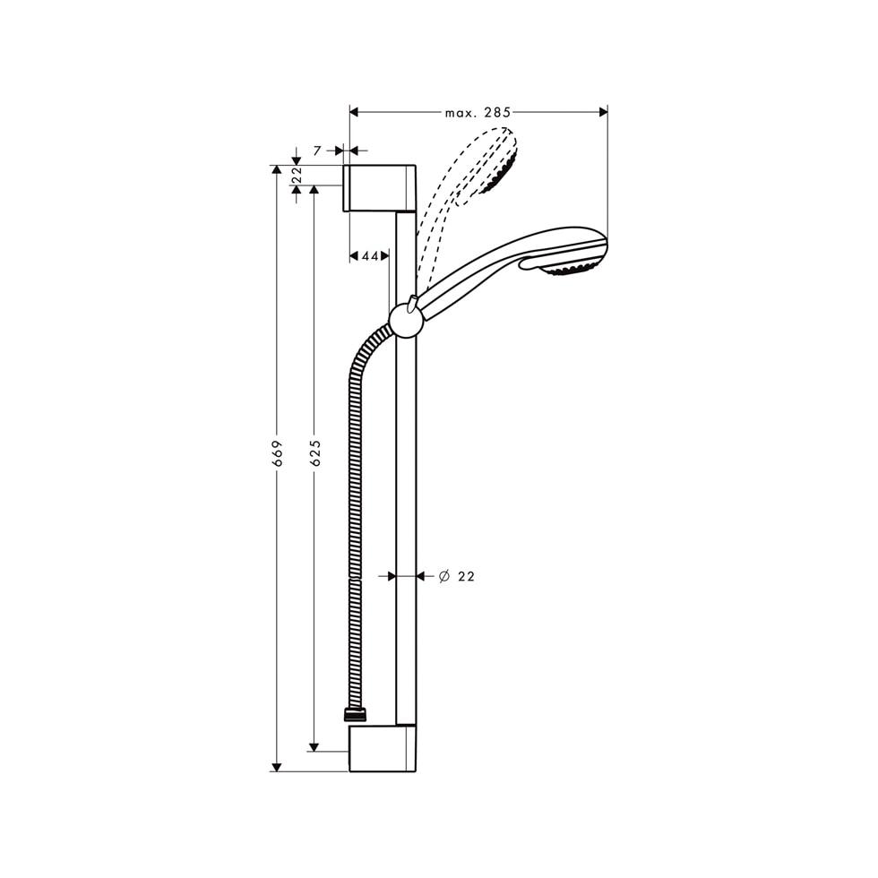 hansgrohe Brausenset Crometta 85 Multi/Unica Crometta 650mm chrom 27767000 von Hansgrohe