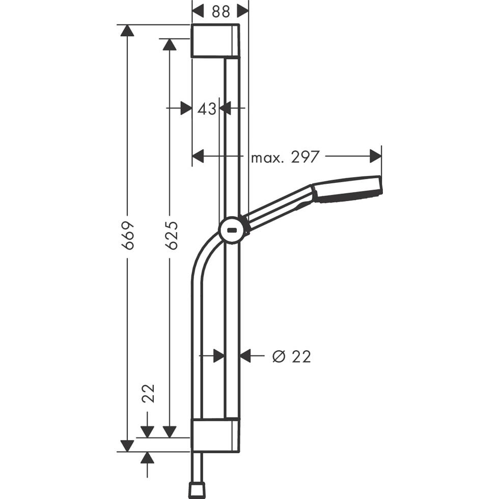 hansgrohe Brauseset Pulsify Select S 105 3jet Relaxation EcoSmart mit Brausestange 650mm chrom 24161000 von Hansgrohe