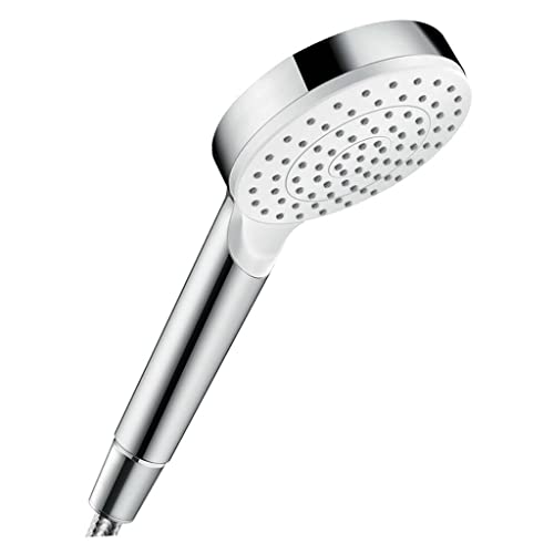 hansgrohe Crometta - Duschkopf, Handbrause mit 1 Strahlart, runde Duschbrause (100 mm), Brausekopf mit Antikalk-Funktion, Weiß/Chrom, 26331400 hansgrohe Crometta - Duschkopf, Handbrause mit 1 Strahlart, runde Duschbrause (100 mm), Brausekopf mit Antikalk-Funktion, Weiß/Chrom, 26331400 von hansgrohe