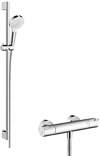 hansgrohe Crometta Theromstatset 0,90m, 2 Strahlarten, Weiß/Chrom von hansgrohe